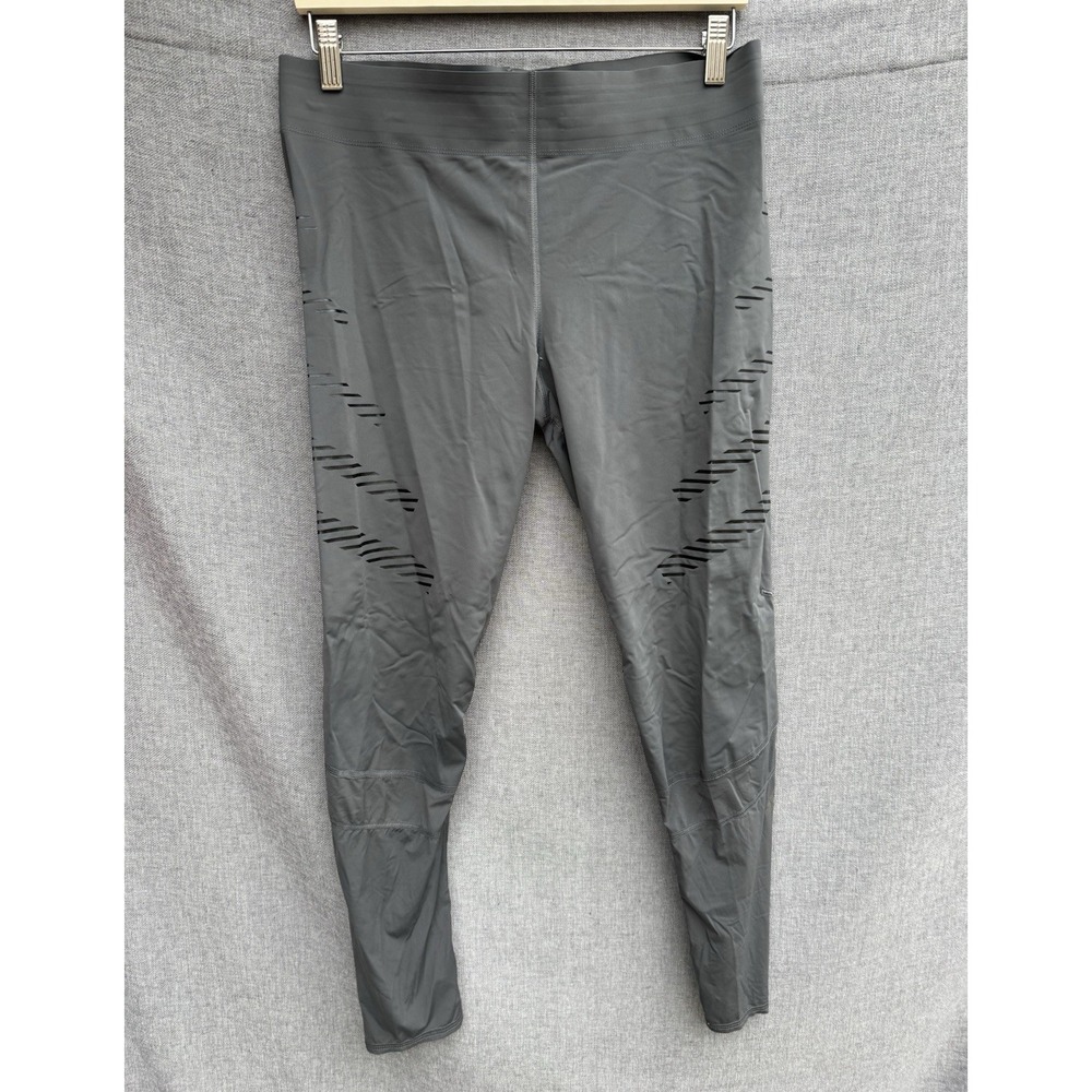 Mens XL ADIDAS Adizero‎ Parley Running Compression Pants Tights Gray Ankle Zip